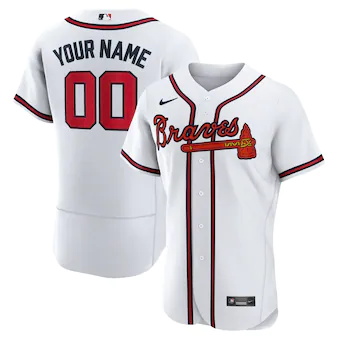 mens nike white atlanta braves home authentic custom jersey
